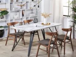 Beliani Ruokapoyta Marmorikuvio Valkoinen/Musta 150 X 80 Cm Molden Sale