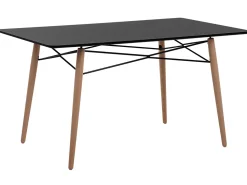 Beliani Ruokapoyta Musta/Vaalea Puu 140 X 80 Cm Biondi Best Sale