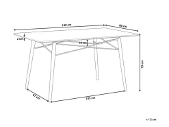 Beliani Ruokapoyta Musta/Vaalea Puu 140 X 80 Cm Biondi Best Sale