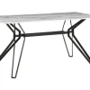 Beliani Ruokapoyta Rauta Marmorikuvio Valkoinen/Musta 160 X 90 Cm Ballina Best
