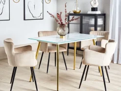 Beliani Ruokapoyta Rosteri Marmorikuvio Valkoinen/Kulta 120 X 70 Cm Mulga Best