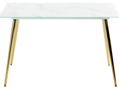Beliani Ruokapoyta Rosteri Marmorikuvio Valkoinen/Kulta 120 X 70 Cm Mulga Best