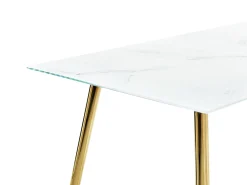 Beliani Ruokapoyta Rosteri Marmorikuvio Valkoinen/Kulta 120 X 70 Cm Mulga Best