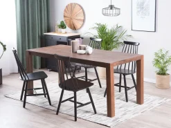 Beliani Ruokapoyta Tammi Tumma Puu 180 X 85 Cm Natura Sale