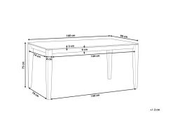 Beliani Ruokapoyta Tumma Puu 160 X 90 Cm Lottie Hot