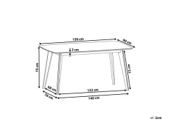 Beliani Ruokapoyta Tumma Puu 150 X 90 Cm Iris Fashion