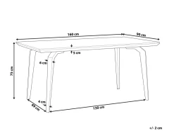 Beliani Ruokapoyta Tumma Puu/Musta 160 X 90 Cm Amares Best Sale