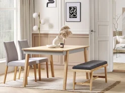 Beliani Ruokapoyta Vaalea Puu/Harmaa 150 X 90 Cm Phola Hot