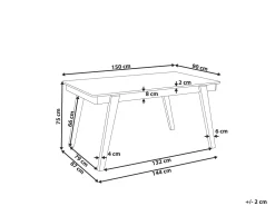 Beliani Ruokapoyta Vaalea Puu/Harmaa 150 X 90 Cm Phola Hot