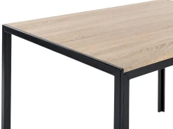 Beliani Ruokapoyta Vaalea Puu/Musta 120 X 80 Cm Newfield Discount