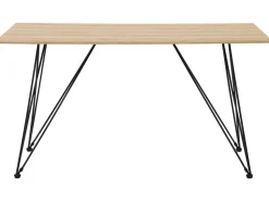 Beliani Ruokapoyta Vaalea Puu/Musta 140 X 80 Cm Kenton Best