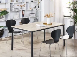 Beliani Ruokapoyta Vaalea Puu/Musta 150 X 90 Cm Hockley Best