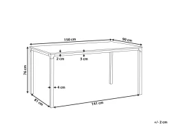 Beliani Ruokapoyta Vaalea Puu/Musta 150 X 90 Cm Hockley Best