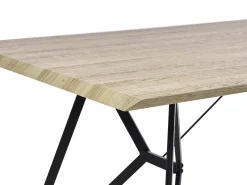 Beliani Ruokapoyta Vaalea Puu/Musta 160 X 90 Cm Buscot Cheap