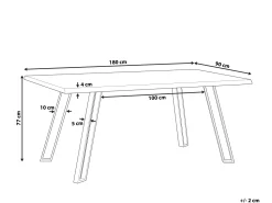 Beliani Ruokapoyta Vaalea Puu/Musta 180 X 90 Cm Graham Cheap