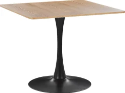 Beliani Ruokapoyta Vaalea Puu/Musta 90 X 90 Cm Boca Flash Sale