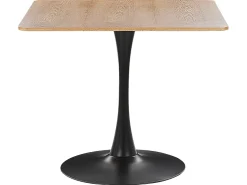 Beliani Ruokapoyta Vaalea Puu/Musta 90 X 90 Cm Boca Flash Sale