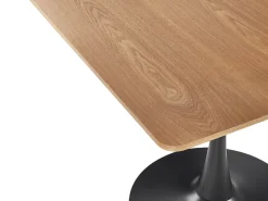 Beliani Ruokapoyta Vaalea Puu/Musta 90 X 90 Cm Boca Flash Sale