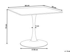 Beliani Ruokapoyta Vaalea Puu/Musta 90 X 90 Cm Boca Flash Sale