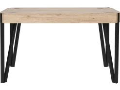 Beliani Ruokapoyta Vaalea Puu/Musta 130 X 80 Cm Cambell Outlet