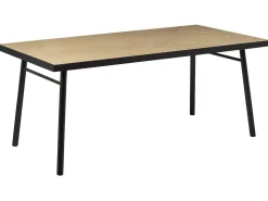 Beliani Ruokapoyta Vaalea Puu/Musta 180 X 90 Cm Ivorie Flash Sale