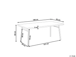 Beliani Ruokapoyta Vaalea Puu/Musta 180 X 90 Cm Ivorie Flash Sale