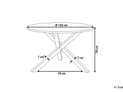 Beliani Ruokapoyta Vaalea Puu/Valkoinen 120 Cm Jacksonville Best