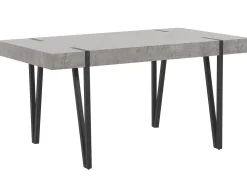 Beliani Ruokapoyta Vaaleanharmaa/Musta 150 X 90 Cm Adena Best