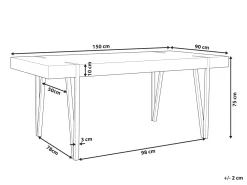 Beliani Ruokapoyta Vaaleanharmaa/Musta 150 X 90 Cm Adena Best