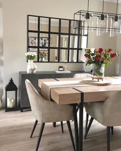 Beliani Ruokapoyta Vaaleanharmaa/Musta 150 X 90 Cm Adena Best