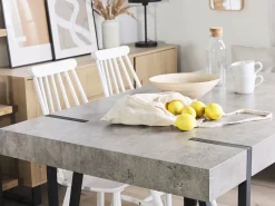 Beliani Ruokapoyta Vaaleanharmaa/Musta 150 X 90 Cm Adena Best