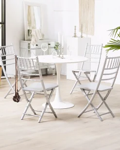 Beliani Ruokapoyta Valkoinen 90 Cm Boca Best