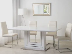 Beliani Ruokapoyta Valkoinen 180 X 90 Cm Kalona Hot