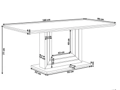 Beliani Ruokapoyta Valkoinen 180 X 90 Cm Kalona Hot