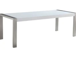 Beliani Ruokapoyta Valkoinen/Hopea 220 X 90 Cm Arctic I Fashion