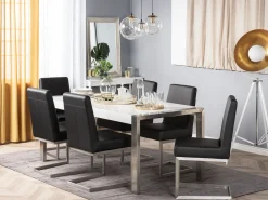 Beliani Ruokapoyta Valkoinen/Hopea 220 X 90 Cm Arctic I Fashion