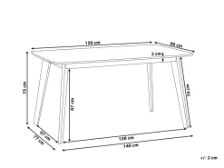 Beliani Ruokapoyta Valkoinen/Vaalea Puu 150 X 90 Cm Santos Best Sale