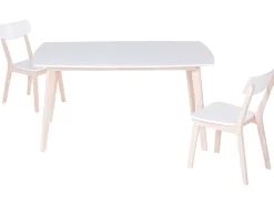 Beliani Ruokapoyta Valkoinen/Vaalea Puu 150 X 90 Cm Santos Best Sale