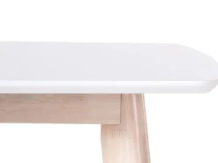 Beliani Ruokapoyta Valkoinen/Vaalea Puu 150 X 90 Cm Santos Best Sale