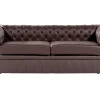 Beliani Ruskea 3-Istuttava Nahkasohva Chesterfield Best Sale