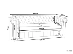 Beliani Ruskea 3-Istuttava Nahkasohva Chesterfield Best Sale