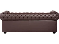 Beliani Ruskea 3-Istuttava Nahkasohva Chesterfield Best Sale
