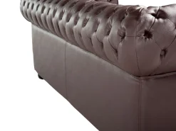 Beliani Ruskea 3-Istuttava Nahkasohva Chesterfield Best Sale