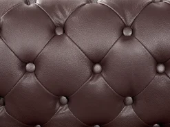 Beliani Ruskea 3-Istuttava Nahkasohva Chesterfield Best Sale