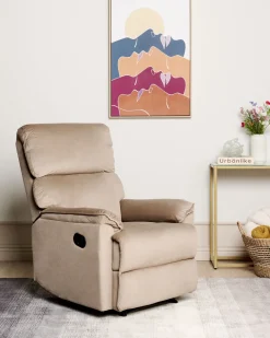 Beliani Ruskea Kangasverhoiltu Saadettava Nojatuoli Everton New