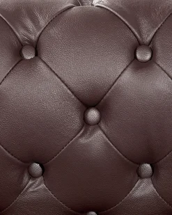 Beliani Ruskea Nahkaverhoiltu Nojatuoli Chesterfield Store