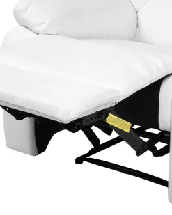 Beliani Saadettava Keinonahkainen Lepotuoli Valkoinen Bergen Best Sale