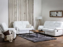 Beliani Saadettava Keinonahkainen Lepotuoli Valkoinen Bergen Best Sale