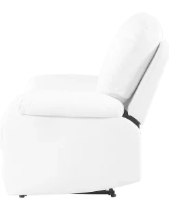 Beliani Saadettava Keinonahkainen Lepotuoli Valkoinen Bergen Best Sale