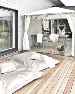 Beliani Sakkituoli Nailon Hopea 180 X 230 Cm Fuzzy Cheap